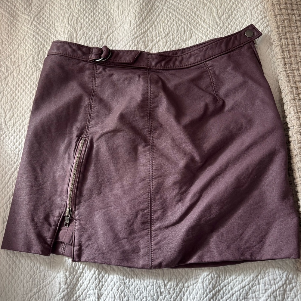 Free People Deep Purple fake leather Mini Skirt
